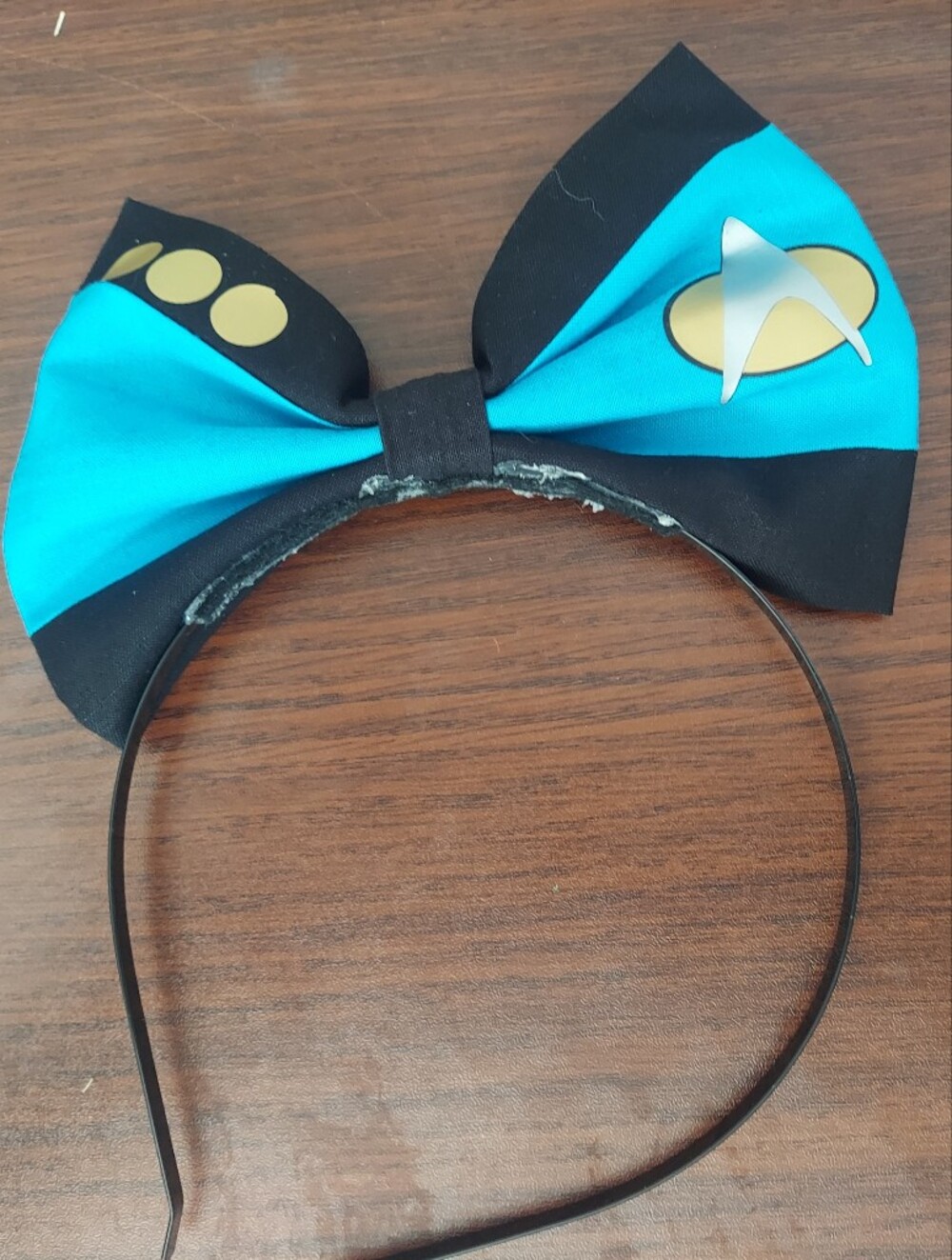 Starfleet-Inspired Blue and Black Bow Headband